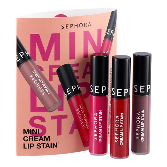 Mini Cream Lip Stain - Set mit 3 kussechten, samtig matten Mini-Lippenstiften, SEPHORA COLLECTION
